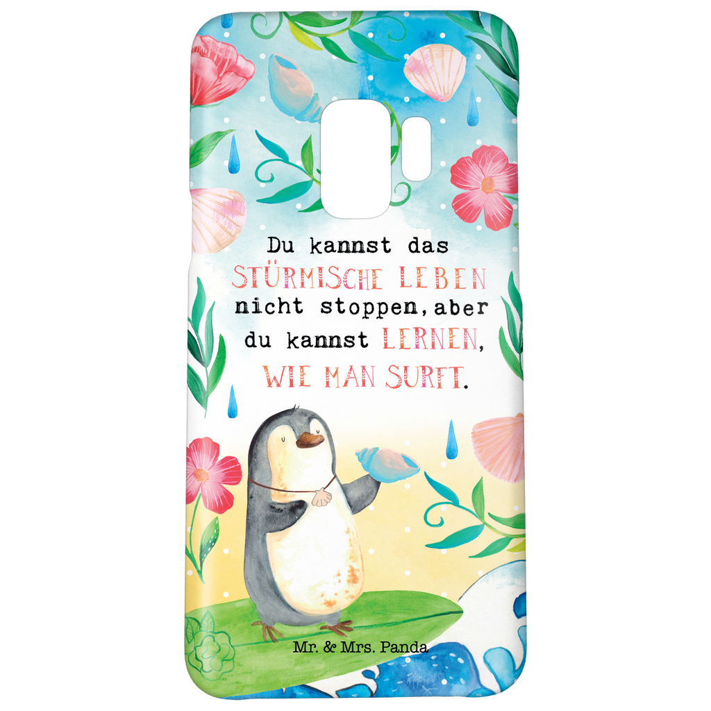 Handyhülle Surfing Penguin Samsung Galaxy S9, Handyhülle, Smartphone Hülle, Handy Case, Handycover, Hülle, Pinguin