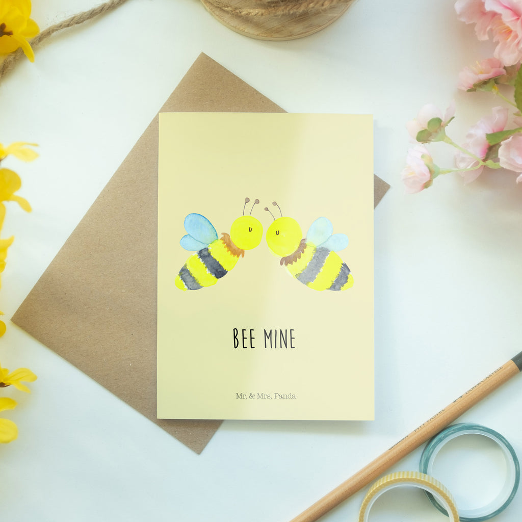 Grußkarte Biene Liebe Klappkarte, Einladungskarte, Glückwunschkarte, Hochzeitskarte, Geburtstagskarte, Karte, Biene, Wespe, Hummel