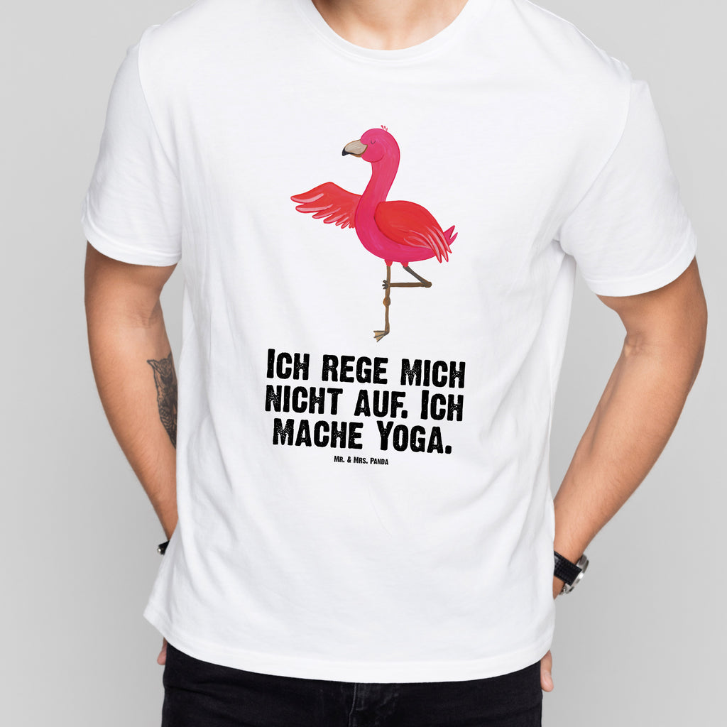 T-Shirt Standard Flamingo Yoga T-Shirt, Shirt, Tshirt, Lustiges T-Shirt, T-Shirt mit Spruch, Party, Junggesellenabschied, Jubiläum, Geburstag, Herrn, Damen, Männer, Frauen, Schlafshirt, Nachthemd, Sprüche, Flamingo, Vogel, Yoga, Namaste, Achtsamkeit, Yoga-Übung, Entspannung, Ärger, Aufregen, Tiefenentspannung