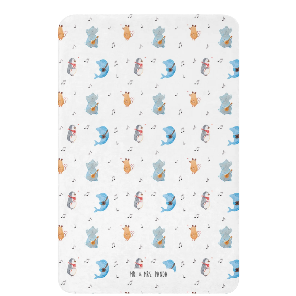 Sherpa Kuscheldecke Big Band Muster Tiermotive, Gute Laune, lustige Sprüche, Tiere, Hund, Delfin, Triangel, Band, Gitarre, Musik, Musikanten, Elefant, Pinguin, Maus