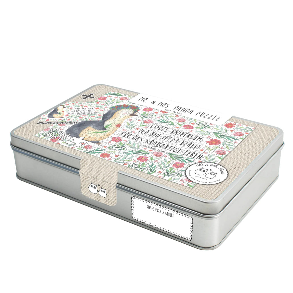 Puzzle pieces Penguin Flower Puzzle, 500 pieces, puzzle, Penguin, North Pole, Winter, Penguins, goals in life, universe, life, lovesickness, penguins, gift idea, wreath of flowers, love of life, wishes, goals, motivation