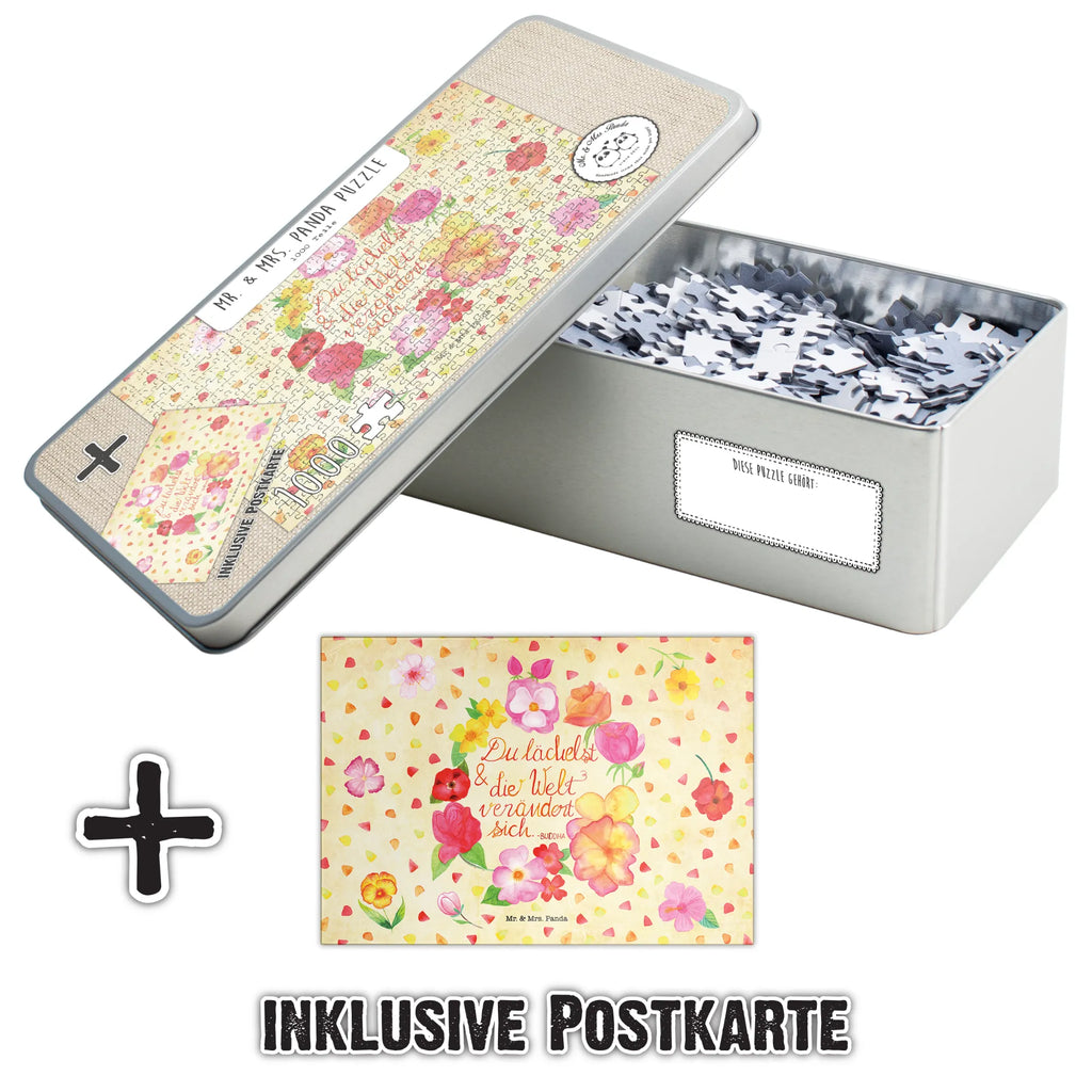 1500 Teile Puzzle Du Lächelst Puzzlespiel, puzzeln, Puzzle 1500, Legespiel, Blumen Deko, Frühlings Deko, Sommer Deko, Dekoration, positive Botschaft, Naturliebhaber, Outdoor, Natur, Abenteuer, Lachen Spruch, Geschenk Freundin, Lächele, glücklich sein, Zitat Buddha, Spruch positiv, Welt verändert sich, Zitat schön
