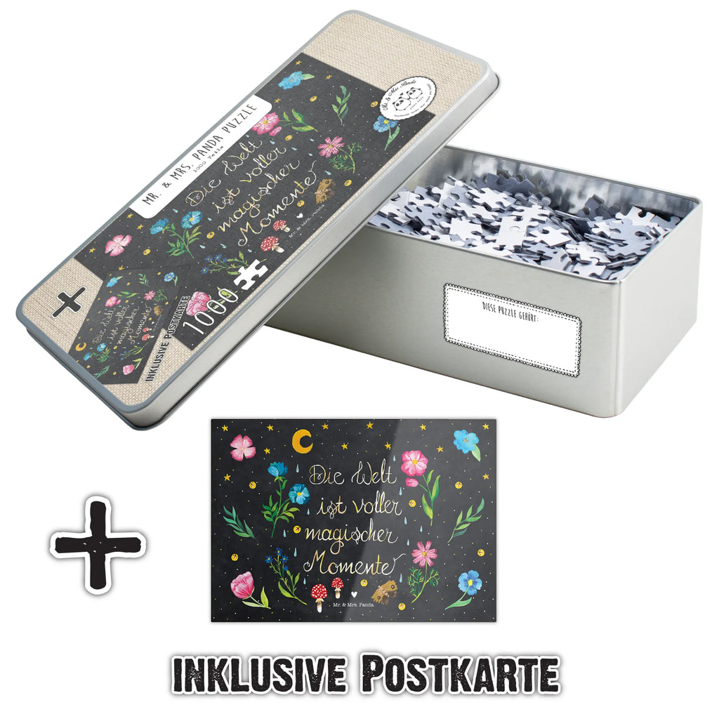 1500 Teile Puzzle Magische Welt Puzzlespiel, Legespiel, puzzeln, Puzzle 1500, Blumen Deko, Frühlings Deko, Sommer Deko, Dekoration, positive Botschaft, Naturliebhaber, Outdoor, Natur, Abenteuer, magisch, Weisheit, Spruch schön, Nacht, Magische Momente, Blumen, schwarz, Motivation, Spruch positiv