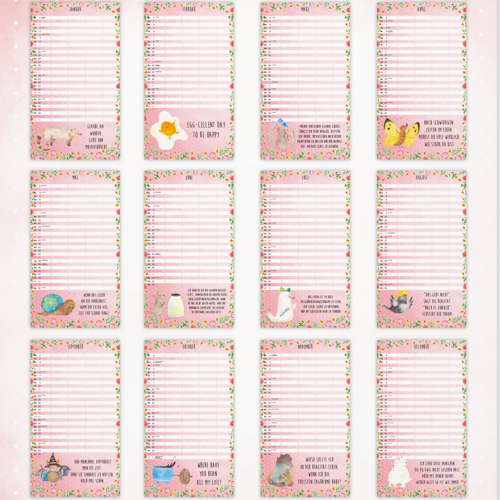 Kalendarz rodzinny 2026 Small World Collection Motywy zwierzęce, dobra energia, zabawne powiedzonka, zwierzęta