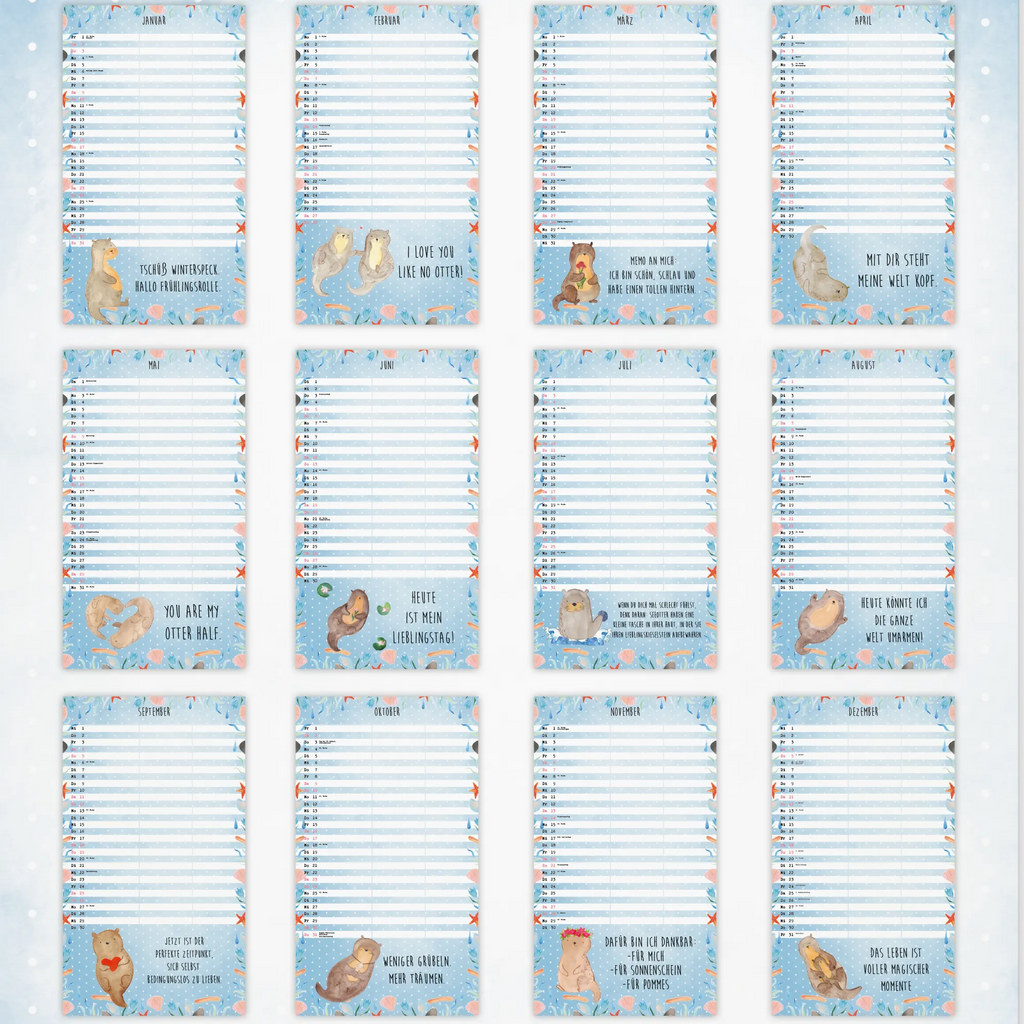 Partner calendar 2026 Otter Collection Couple calendar, couple planner, partner calendar; 2020 couple calendar, animal lover, marten, sea otter, European otter, water mammal, aquatic animal, baby otter, predator, water, otter gifts, gift ideas for animal lovers, animal, mammal, water animal, gifts for people in love