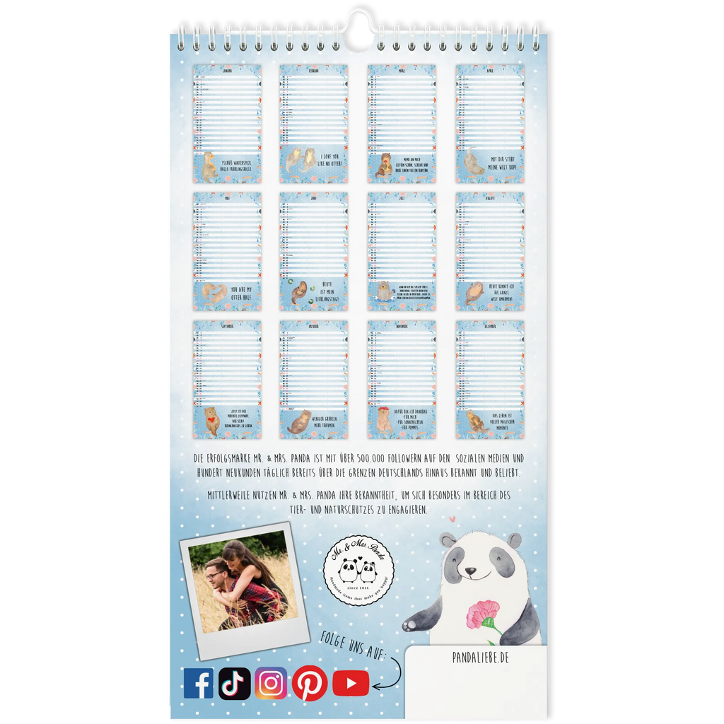 Partner calendar 2026 Otter Collection Couple calendar, couple planner, partner calendar; 2020 couple calendar, animal lover, marten, sea otter, European otter, water mammal, aquatic animal, baby otter, predator, water, otter gifts, gift ideas for animal lovers, animal, mammal, water animal, gifts for people in love