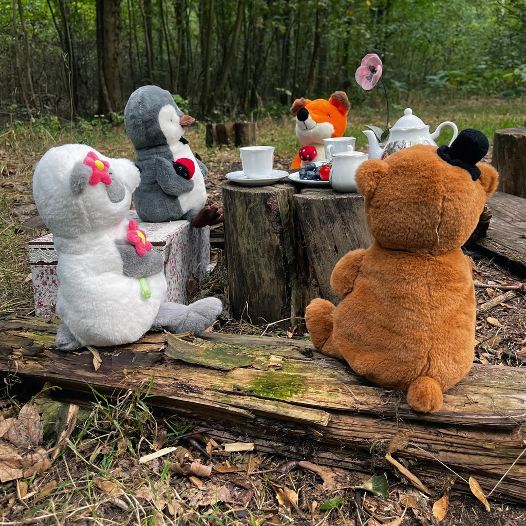 Cuddly toy Panda with Flower small animals, cute, funny, cute animal motives, hand drawn, small world, funny sayings, good mood, happy, gifts, gift ideas, special gifts, animal lover, card