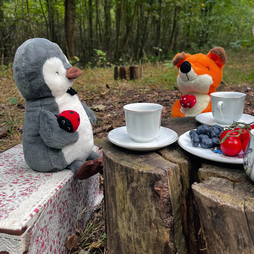 Cuddly toy Panda with Flower small animals, cute, funny, cute animal motives, hand drawn, small world, funny sayings, good mood, happy, gifts, gift ideas, special gifts, animal lover, card