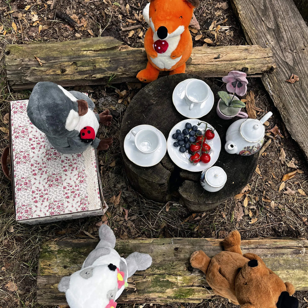 Cuddly toy Panda with Flower small animals, cute, funny, cute animal motives, hand drawn, small world, funny sayings, good mood, happy, gifts, gift ideas, special gifts, animal lover, card