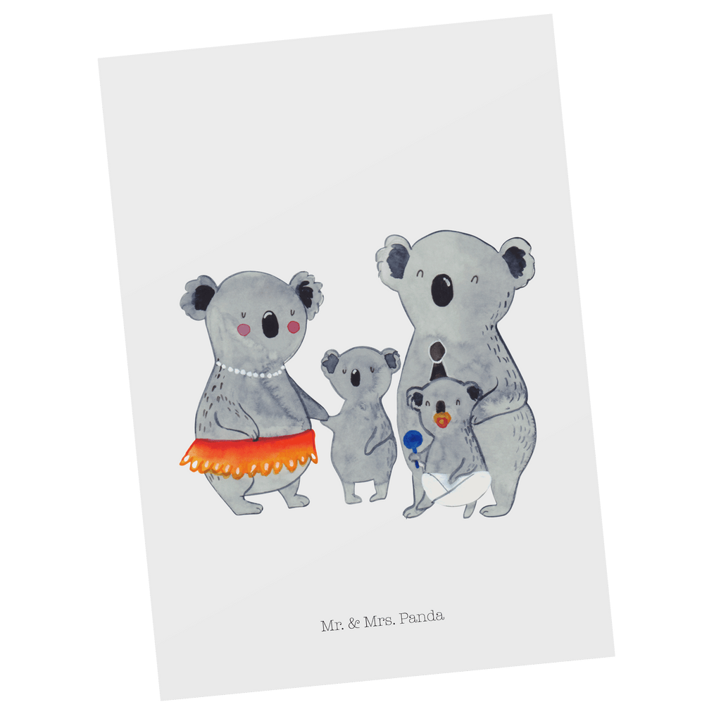 Postkarte Koala Familie Geschenkkarte, Grußkarte, Karte, Einladung, Ansichtskarte, Geburtstagskarte, Einladungskarte, Dankeskarte, Familie, Vatertag, Muttertag, Bruder, Schwester, Mama, Papa, Oma, Opa, Koala, Koalas, Family, Kinder, Geschwister, Familienleben