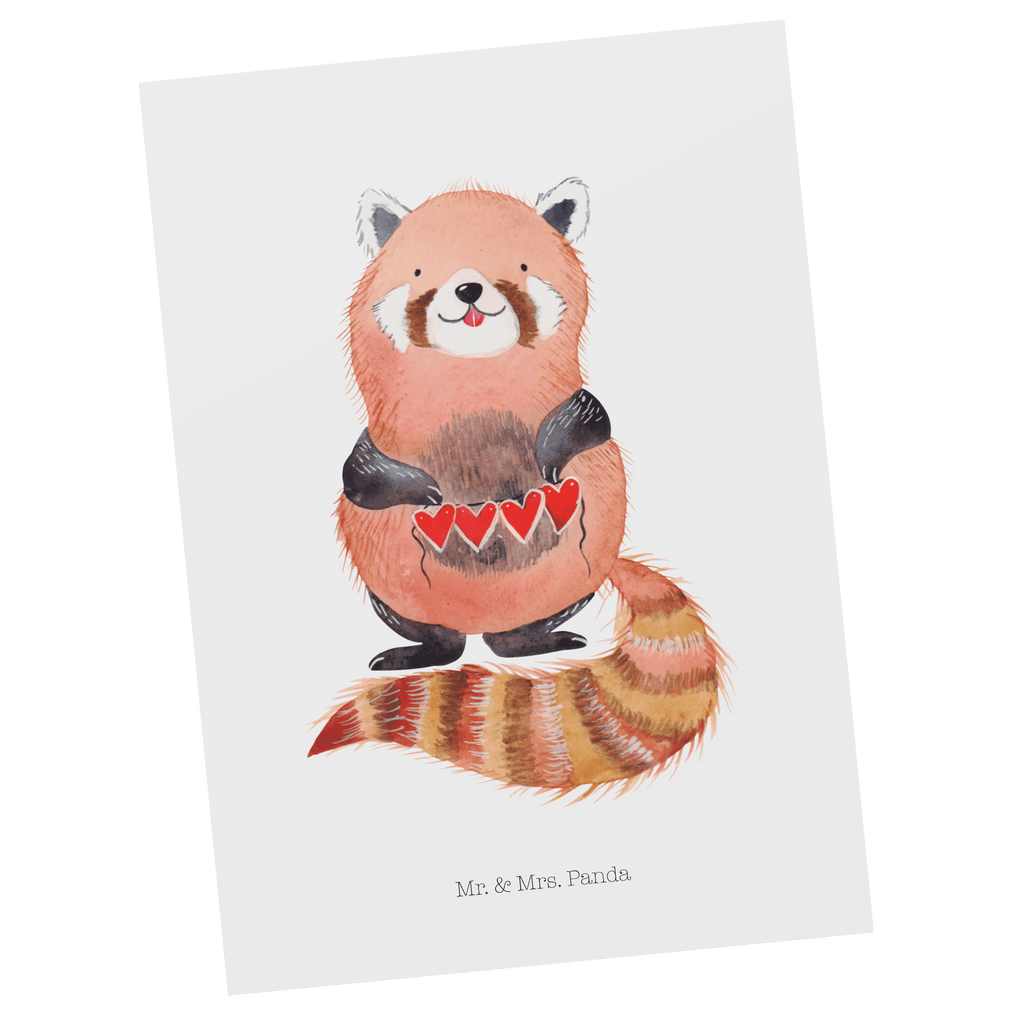 Postkarte Roter Panda Postkarte, Karte, Geschenkkarte, Grußkarte, Einladung, Ansichtskarte, Geburtstagskarte, Einladungskarte, Dankeskarte, Tiermotive, Gute Laune, lustige Sprüche, Tiere, Panda, Liebe, Rot, Herz, Liebling, Lieblingsmensch