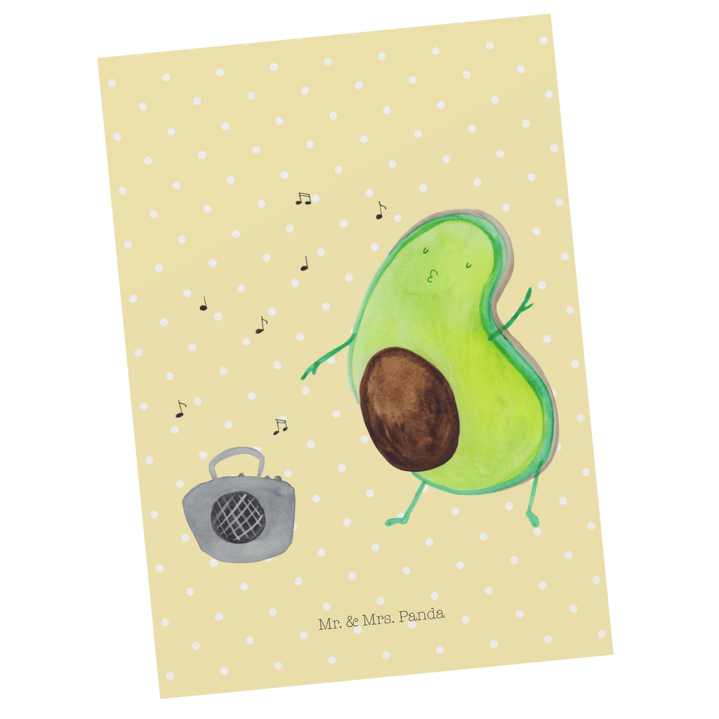 Postkarte Avocado tanzt Geschenkkarte, Grußkarte, Karte, Einladung, Ansichtskarte, Geburtstagskarte, Einladungskarte, Dankeskarte, Avocado, Veggie, Vegan, Gesund