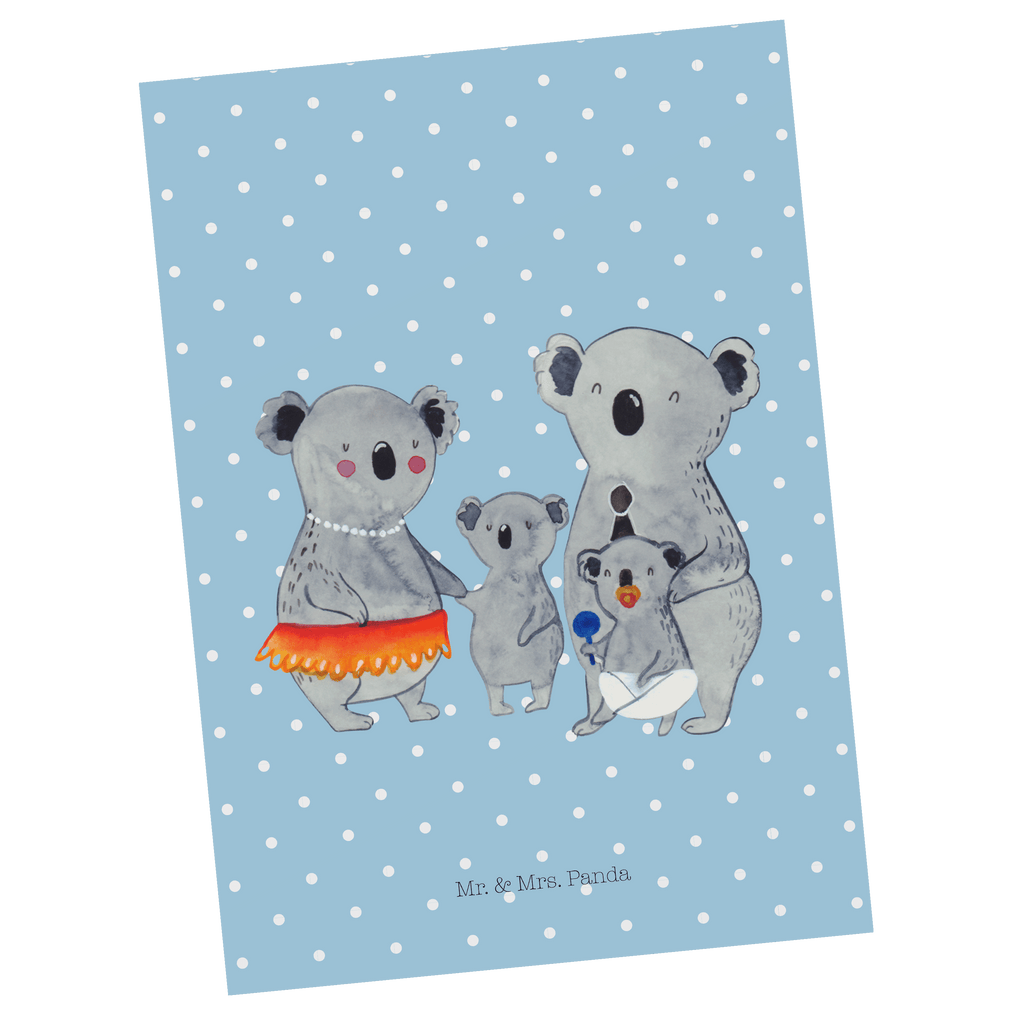 Postkarte Koala Familie Geschenkkarte, Grußkarte, Karte, Einladung, Ansichtskarte, Geburtstagskarte, Einladungskarte, Dankeskarte, Familie, Vatertag, Muttertag, Bruder, Schwester, Mama, Papa, Oma, Opa, Koala, Koalas, Family, Kinder, Geschwister, Familienleben