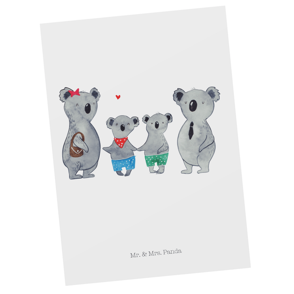 Postkarte Koala Familie zwei Geschenkkarte, Grußkarte, Karte, Einladung, Ansichtskarte, Geburtstagskarte, Einladungskarte, Dankeskarte, Familie, Vatertag, Muttertag, Bruder, Schwester, Mama, Papa, Oma, Opa, Koala, Koalabär, beste Familie, Familienzeit, Familienleben, Koalafamilie, Lieblingsfamilie