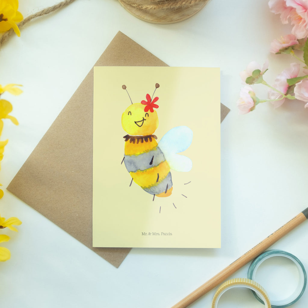 Grußkarte Biene Blume Grußkarte, Klappkarte, Einladungskarte, Glückwunschkarte, Hochzeitskarte, Geburtstagskarte, Karte, Biene, Wespe, Hummel