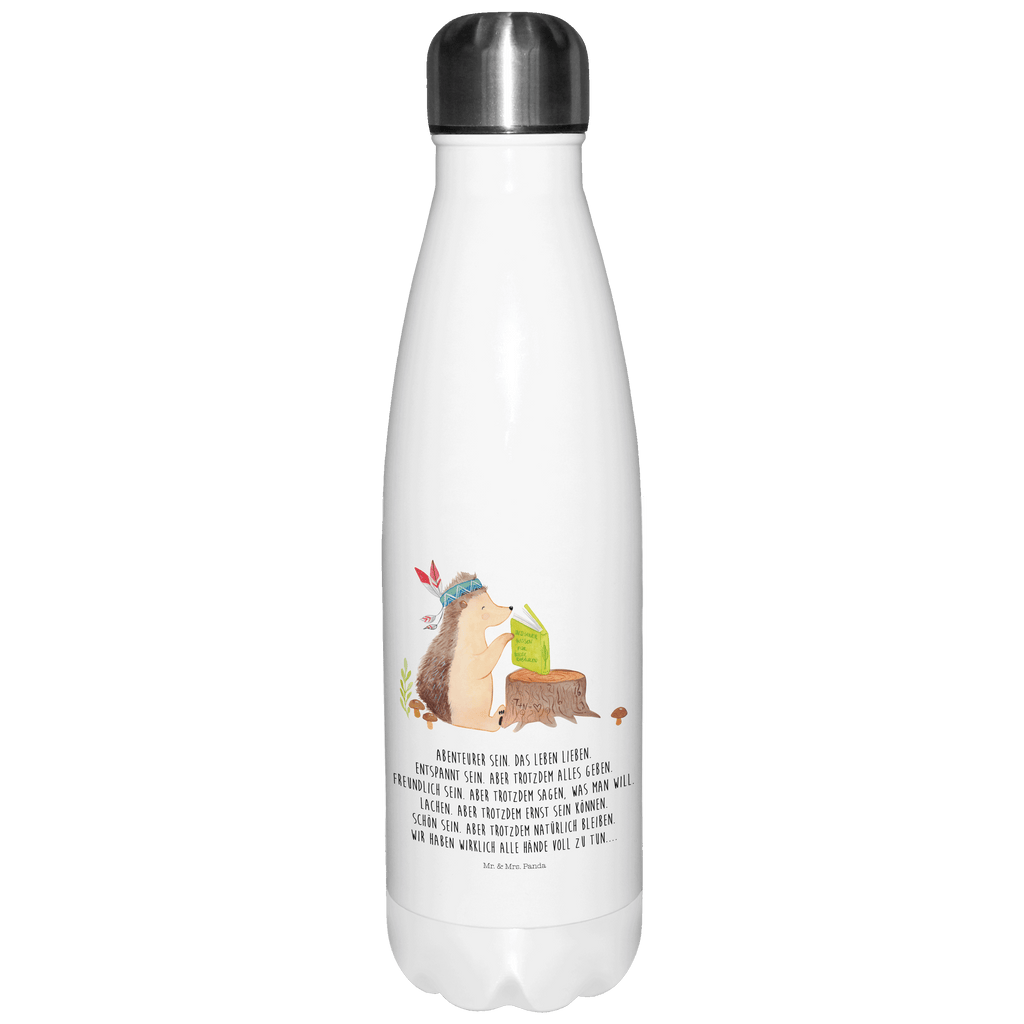Thermosflasche Igel Indianer Isolierflasche, Thermoflasche, Trinkflasche, Thermos, Edelstahl, Waldtiere, Tiere, Igel, Indianer, Abenteuer, Lagerfeuer, Camping
