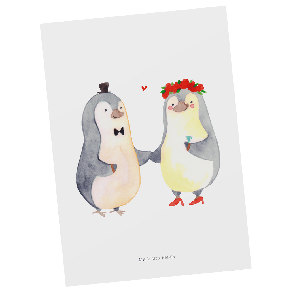 Postkarte Pinguin Heirat Geschenkkarte, Grußkarte, Karte, Einladung, Ansichtskarte, Geburtstagskarte, Einladungskarte, Dankeskarte, Liebe, Partner, Freund, Freundin, Ehemann, Ehefrau, Heiraten, Verlobung, Heiratsantrag, Liebesgeschenk, Jahrestag, Hocheitstag