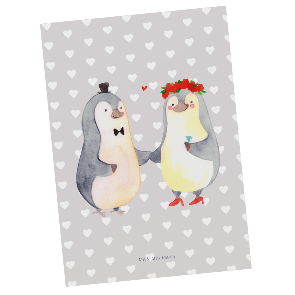 Postkarte Pinguin Heirat Geschenkkarte, Grußkarte, Karte, Einladung, Ansichtskarte, Geburtstagskarte, Einladungskarte, Dankeskarte, Liebe, Partner, Freund, Freundin, Ehemann, Ehefrau, Heiraten, Verlobung, Heiratsantrag, Liebesgeschenk, Jahrestag, Hocheitstag