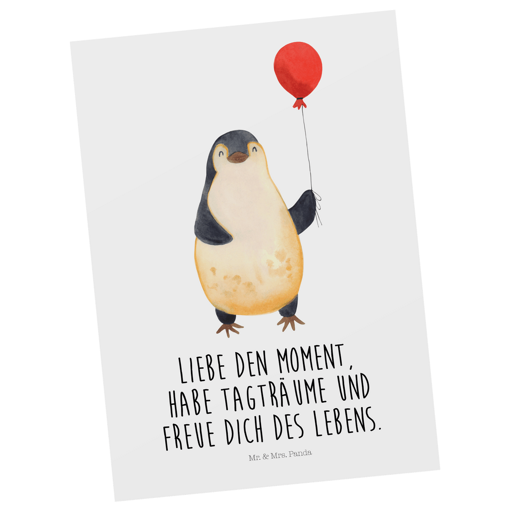 Postkarte Pinguin Luftballon Geschenkkarte, Grußkarte, Karte, Einladung, Ansichtskarte, Geburtstagskarte, Einladungskarte, Dankeskarte, Pinguin, Pinguine, Luftballon, Tagträume, Lebenslust, Geschenk Freundin, Geschenkidee, beste Freundin, Motivation, Neustart, neues Leben, Liebe, Glück