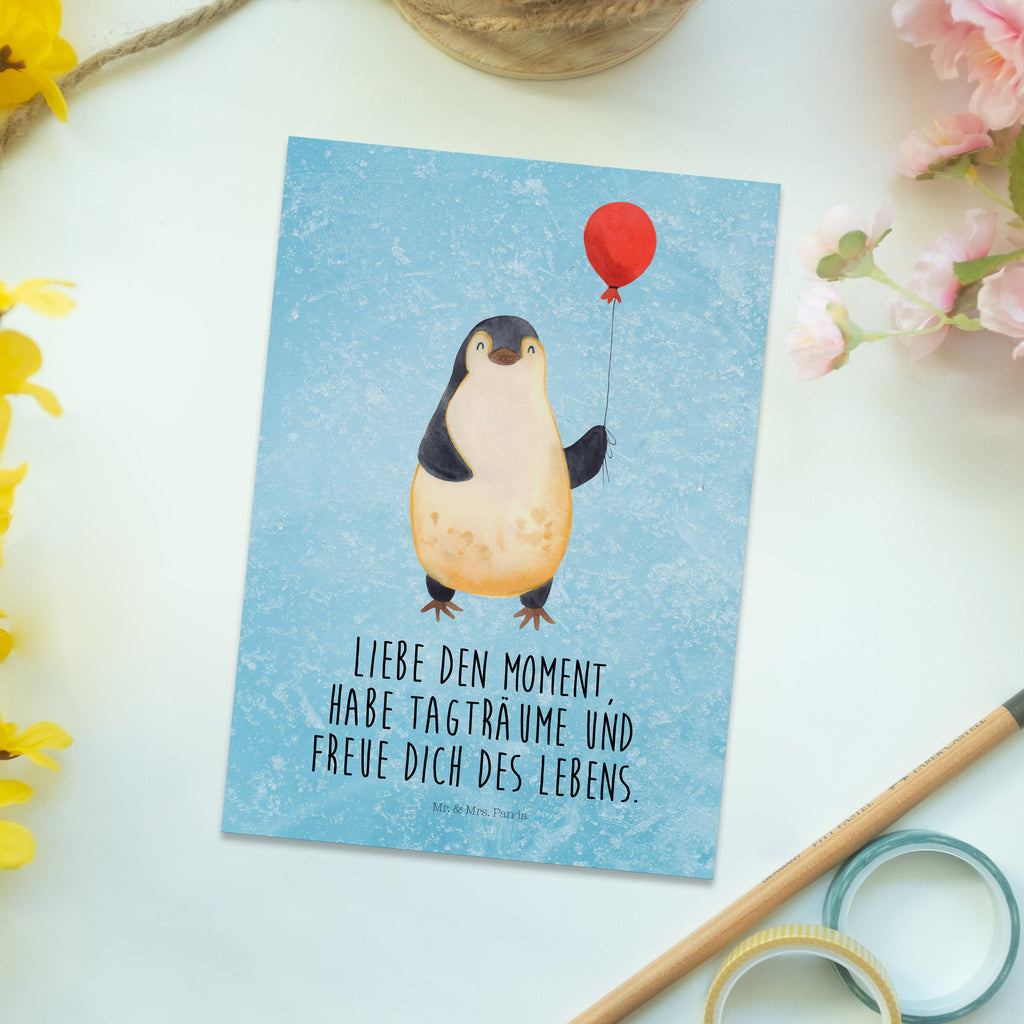 Postkarte Pinguin Luftballon – Mr. & Mrs. Panda