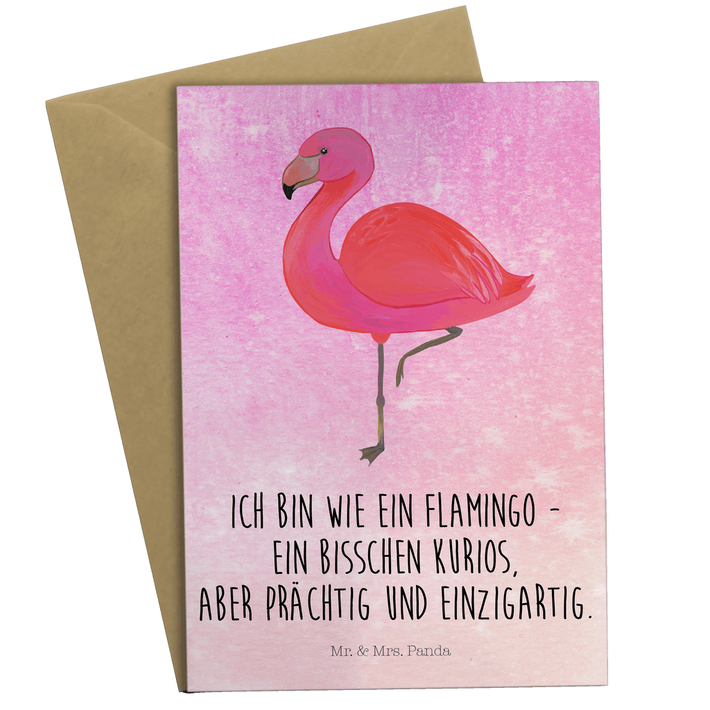 Grußkarte Flamingo classic Grußkarte, Klappkarte, Einladungskarte, Glückwunschkarte, Hochzeitskarte, Geburtstagskarte, Karte, Flamingo, Einzigartig, Selbstliebe, Stolz, ich, für mich, Spruch, Freundin, Freundinnen, Außenseiter, Sohn, Tochter, Geschwister