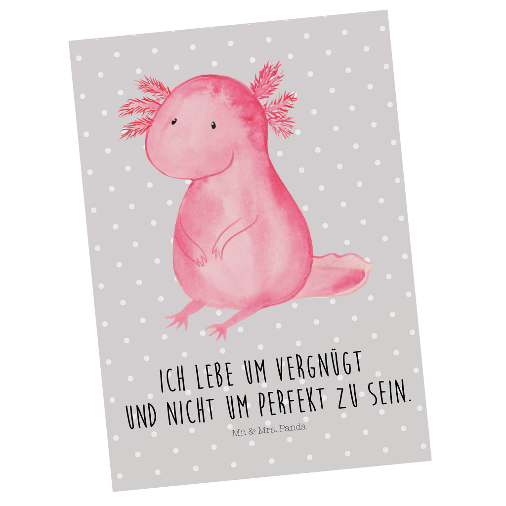 Postkarte Axolotl Geschenkkarte, Grußkarte, Karte, Einladung, Ansichtskarte, Geburtstagskarte, Einladungskarte, Dankeskarte, Axolotl, Molch, Axolot, vergnügt, fröhlich, zufrieden, Lebensstil, Weisheit, Lebensweisheit, Liebe, Freundin