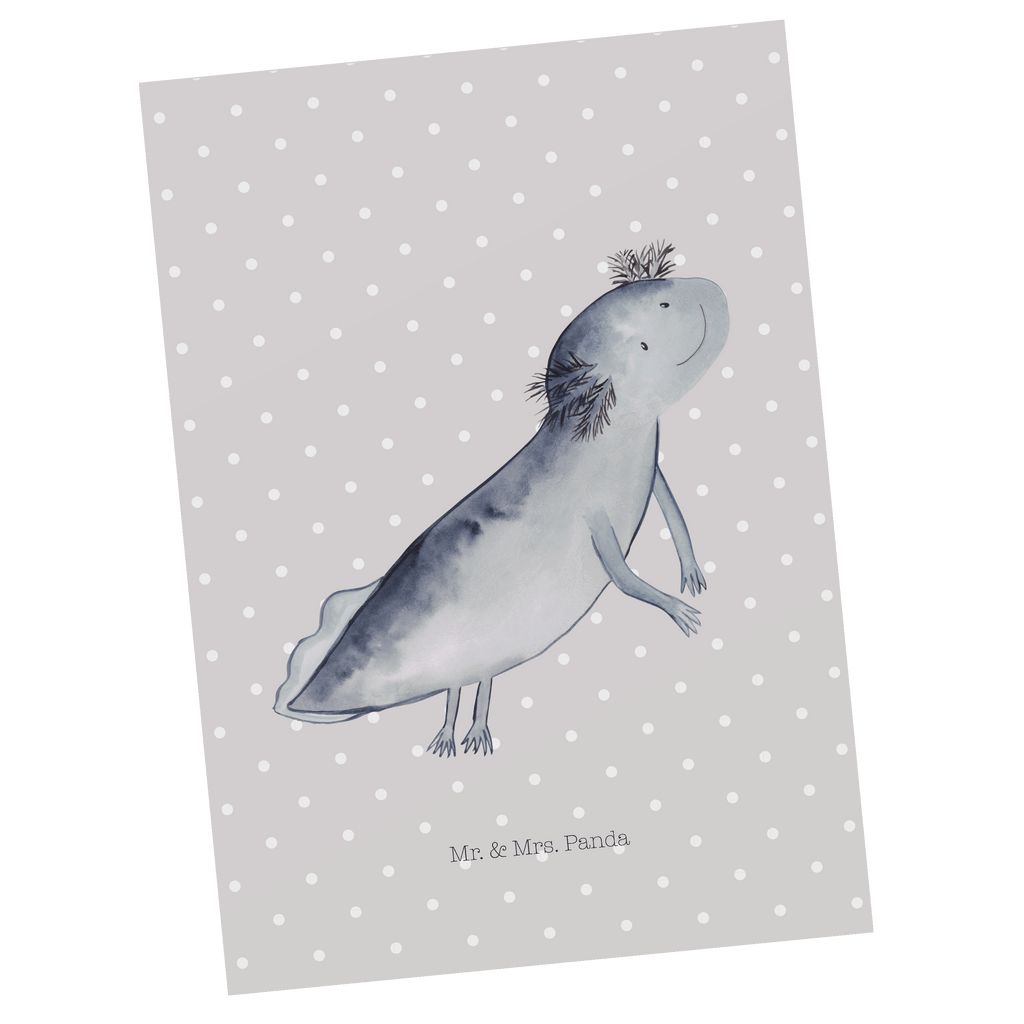 Postkarte Axolotl schwimmt Geschenkkarte, Grußkarte, Karte, Einladung, Ansichtskarte, Geburtstagskarte, Einladungskarte, Dankeskarte, Axolotl, Molch, Axolot, Schwanzlurch, Lurch, Lurche, Problem, Probleme, Lösungen, Motivation