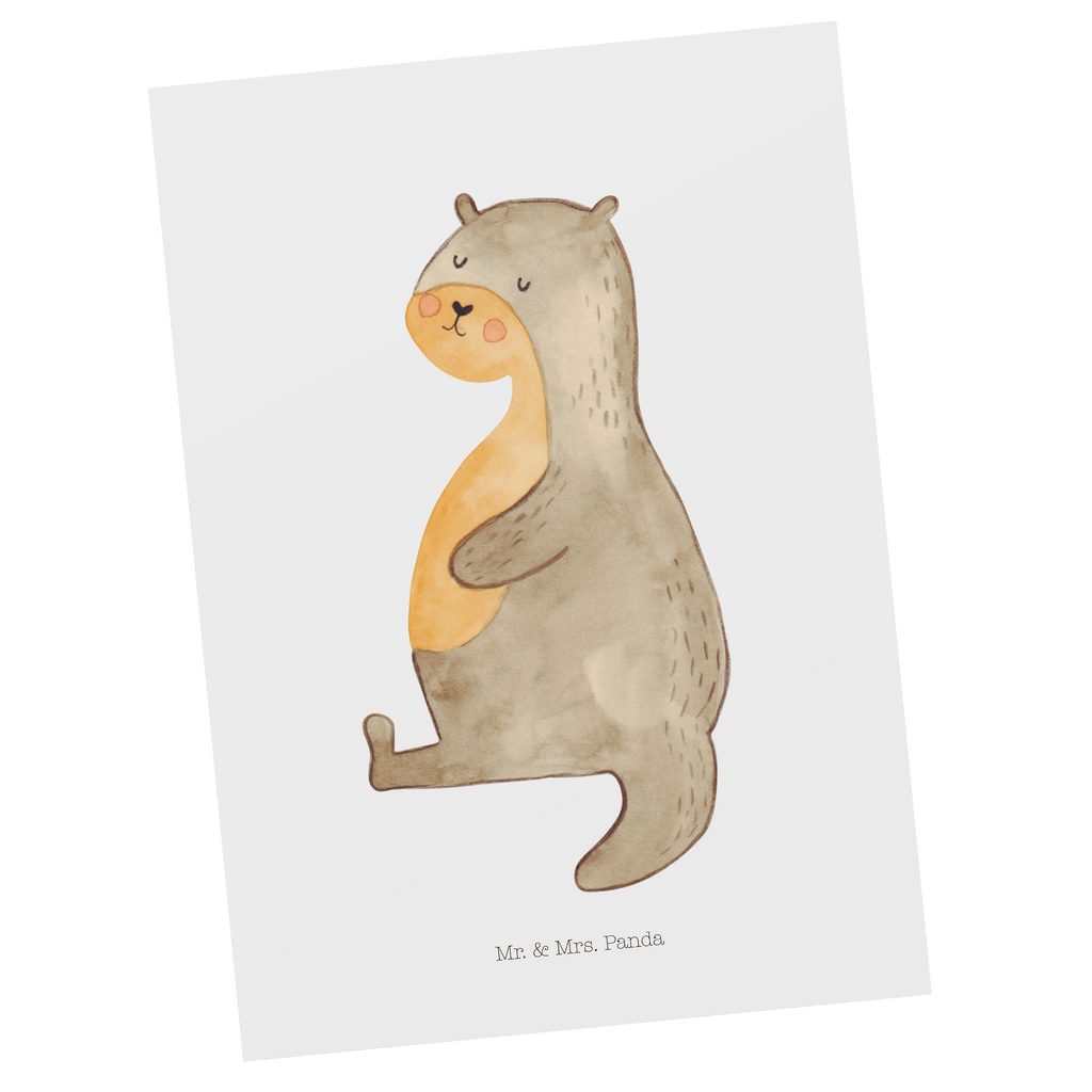 Postkarte Otter Bauch Geschenkkarte, Grußkarte, Karte, Einladung, Ansichtskarte, Geburtstagskarte, Einladungskarte, Dankeskarte, Otter, Fischotter, Seeotter, Otter Seeotter See Otter