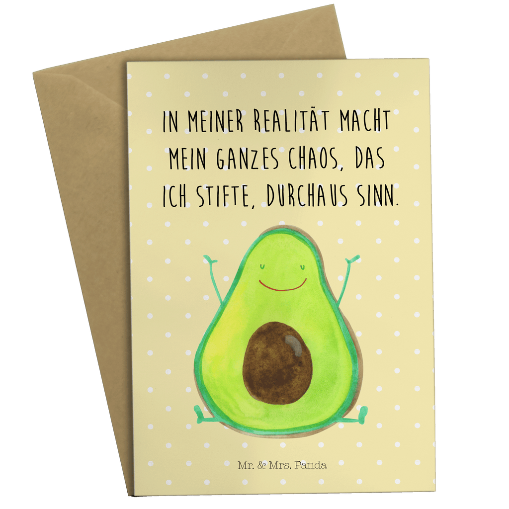 Grußkarte Avocado Happy Grußkarte, Klappkarte, Einladungskarte, Glückwunschkarte, Hochzeitskarte, Geburtstagskarte, Karte, Avocado, Veggie, Vegan, Gesund, Chaos