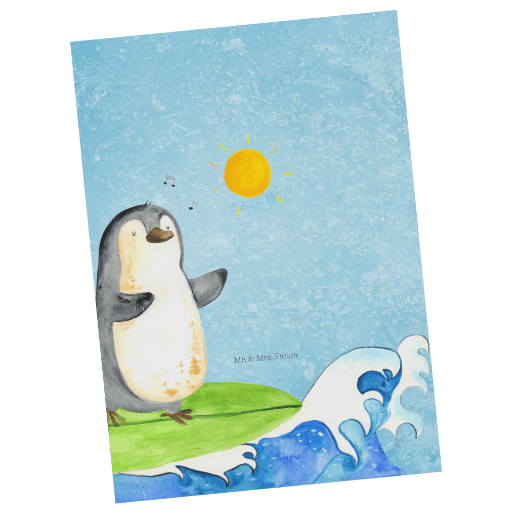 Postkarte Pinguin Surfer Postkarte, Karte, Geschenkkarte, Grußkarte, Einladung, Ansichtskarte, Geburtstagskarte, Einladungskarte, Dankeskarte, Pinguin, Pinguine, surfen, Surfer, Hawaii, Urlaub, Wellen, Wellen reiten, Portugal