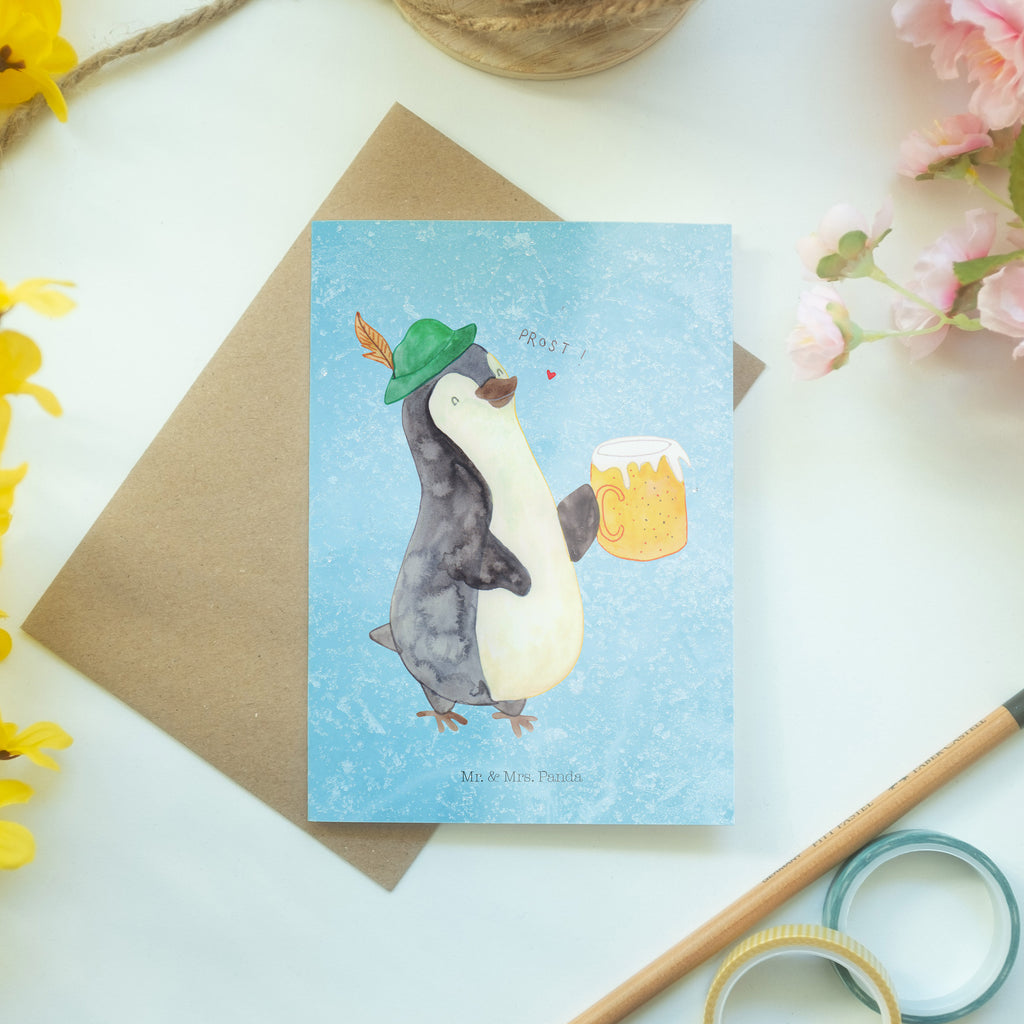 Grußkarte Pinguin Bier Grußkarte, Klappkarte, Einladungskarte, Glückwunschkarte, Hochzeitskarte, Geburtstagskarte, Karte, Pinguin, Pinguine, Bier, Oktoberfest