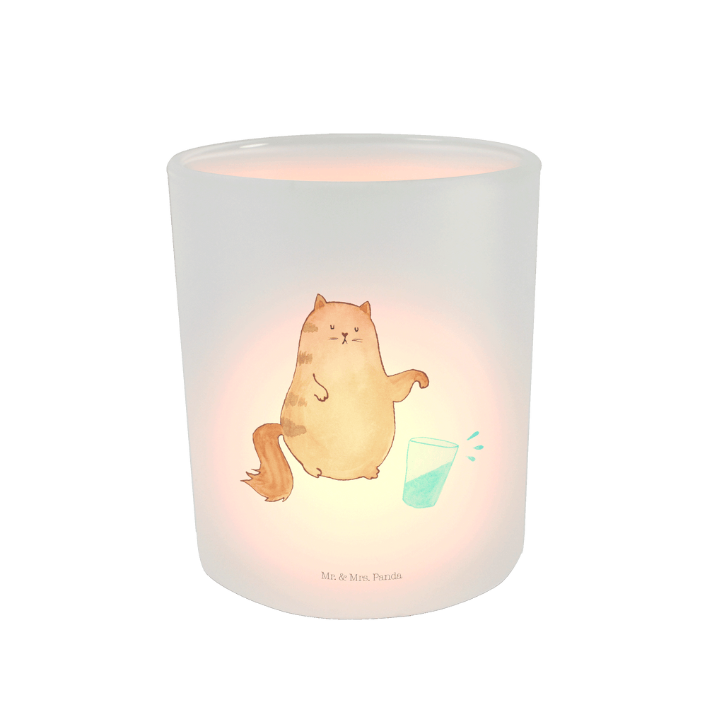 Windlicht Katze Wasserglas