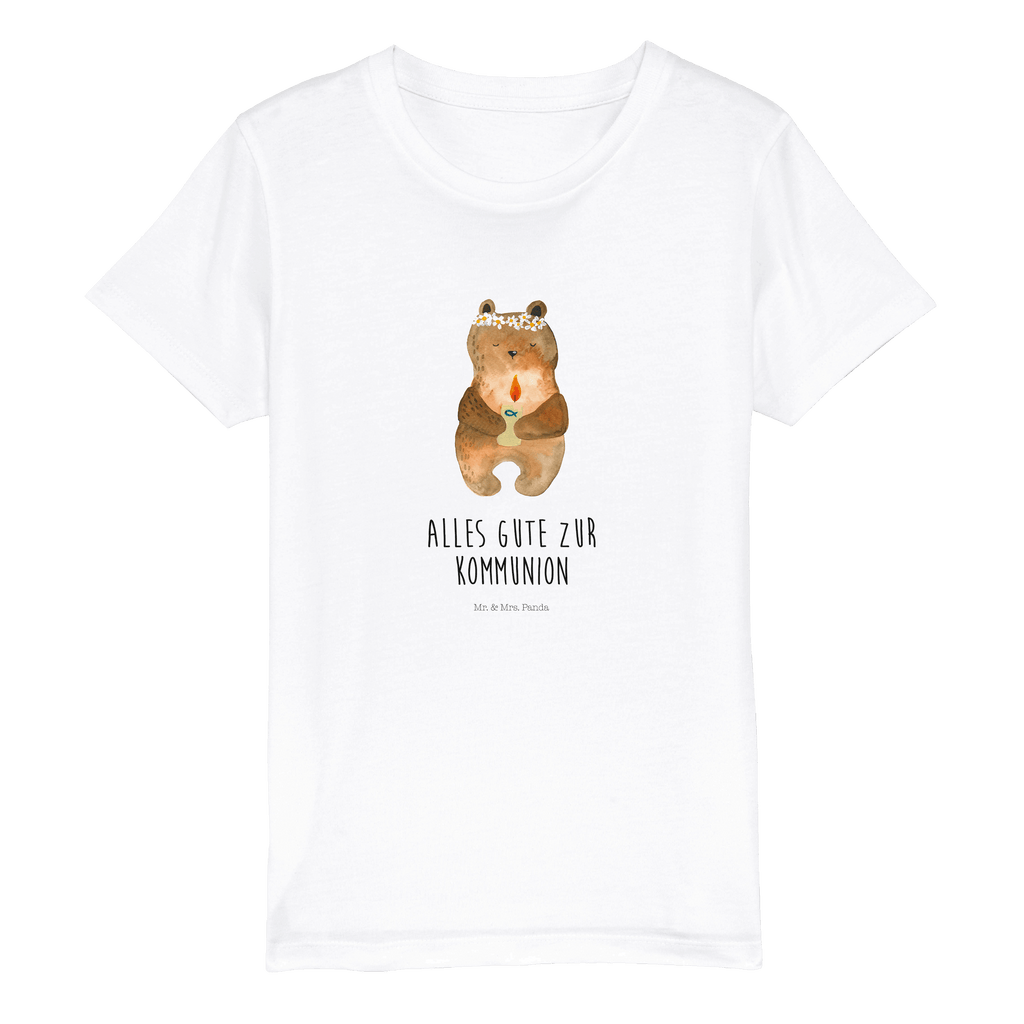 Organic Kinder T-Shirt Kommunion-Bär Kommunion, Gottes Segen, Taufkerze, katholisch   Bär, Teddy, Teddybär