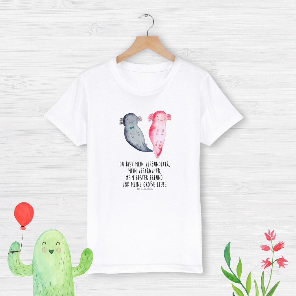 Kinder T-Shirt Axolotl Axel+Lotte Axolotl, Axolot, Schwanzlurch, Lurch, Lurche, Liebe, große Liebe, Liebesbeweis, Freund, Verlobter, Ehemann, Jahrestag, Valentinstag   Axolotl, Molch