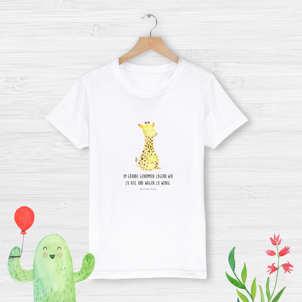 Organic Kinder T-Shirt Giraffe Zufrieden Giraffe, Afrika, Zufrieden, Glück, Abenteuer   Afrika, Wildtiere