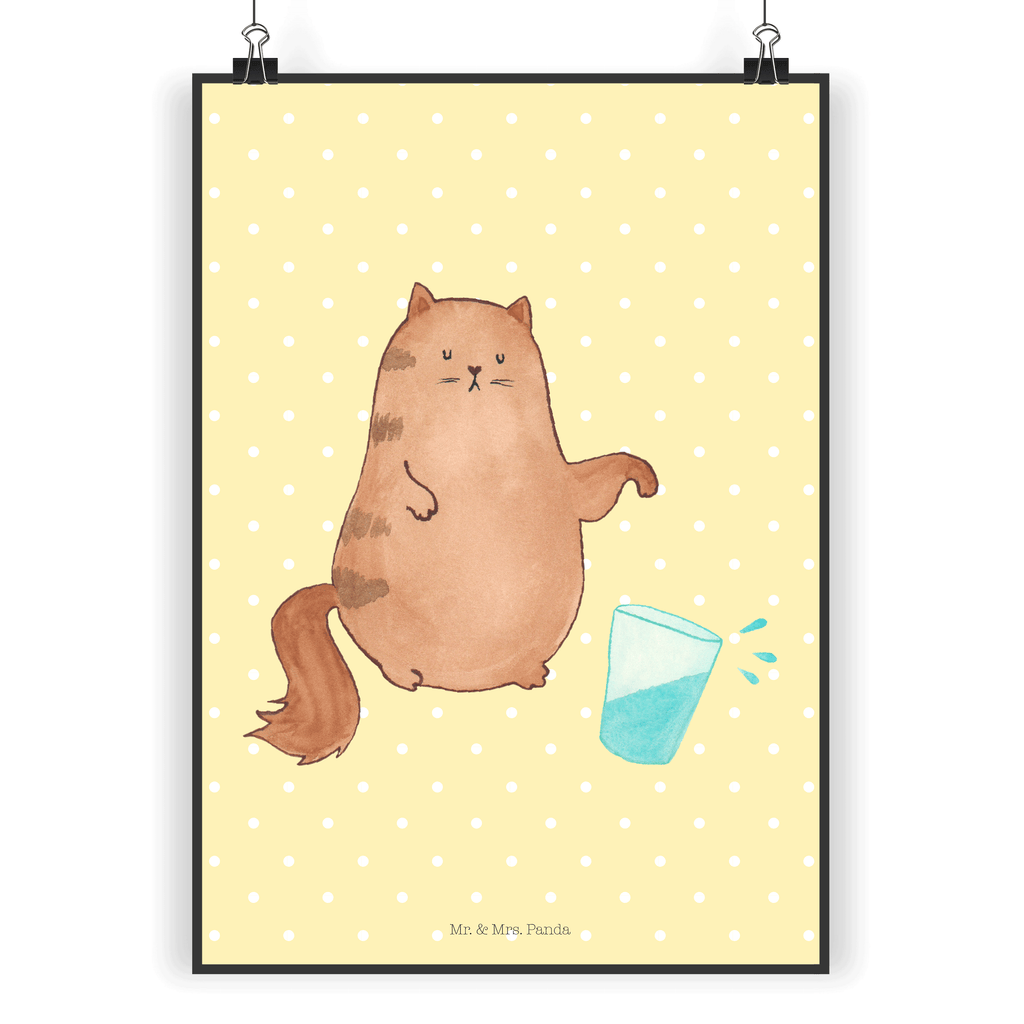 Poster Katze Wasserglas